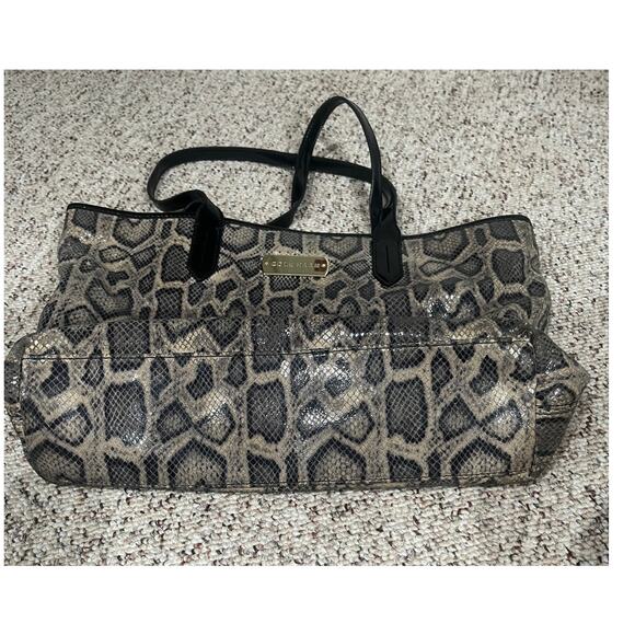 COLE HAAN Huntly Genuine Leather Python Snake Skin Tote + Wallet 2pc Set - Picture 8 of 12